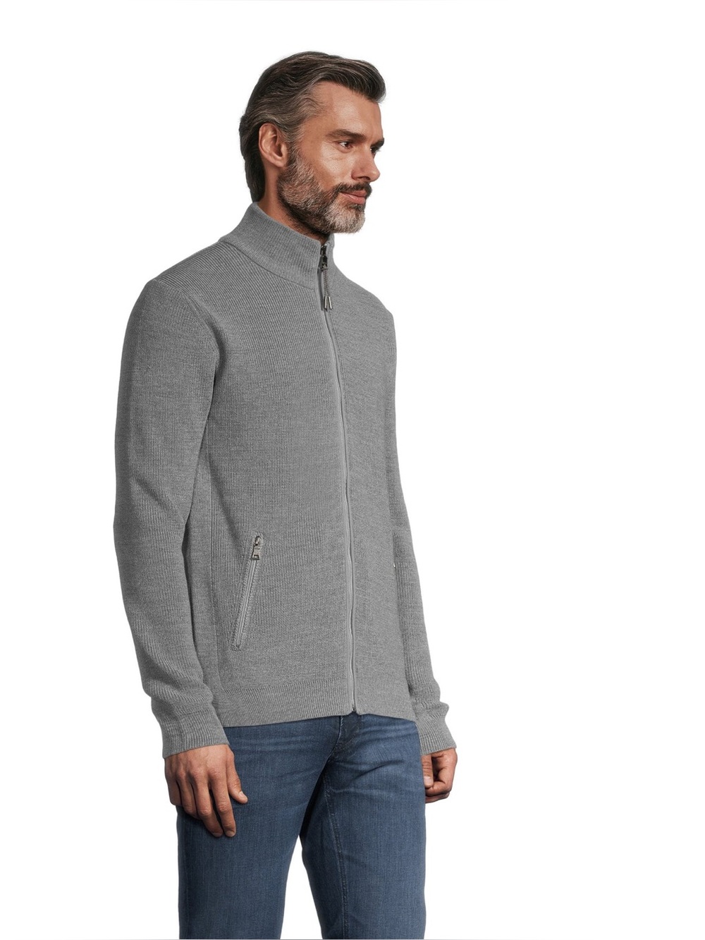 Brax Men’s Wool Feel Good Sportive full zip knit Sweater Cardigan Medium *p